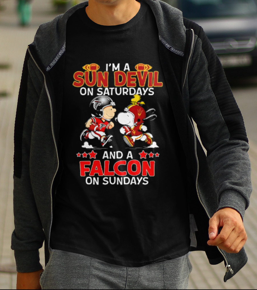 Peanuts Sun Devil On Saturdays Falcons On Sundays T-Shirt
