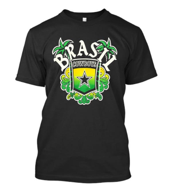 Brasil Cowboys Star Shield Palms Green Yellow T-Shirt