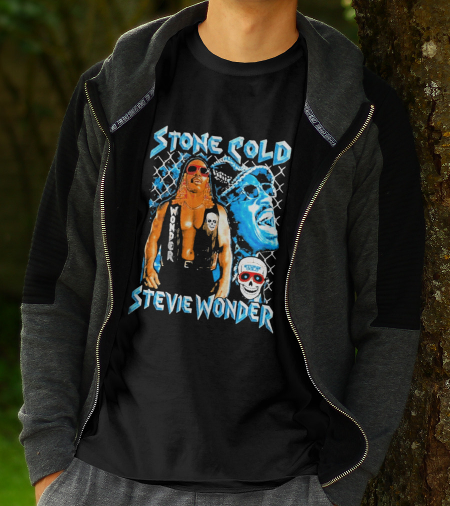 Stone Cold Stevie Wonder Collaboration Red Sunglasses T-Shirt
