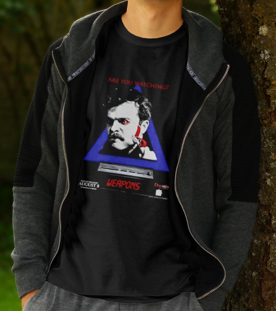Are You Ing Weapons Triangle Face Art New Line Cinema T-Shirt