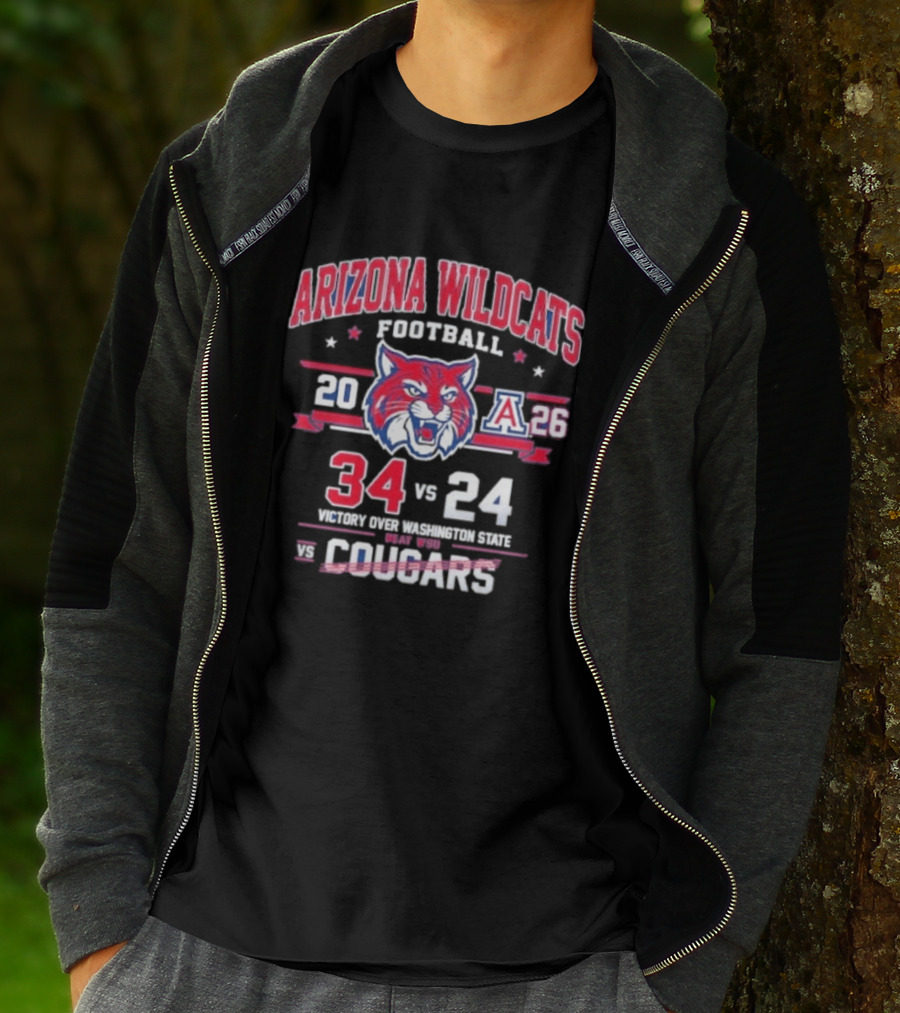 Arizona Wildcats Football 2026 Victory Over Washington State Cougars 34 24 T-Shirt