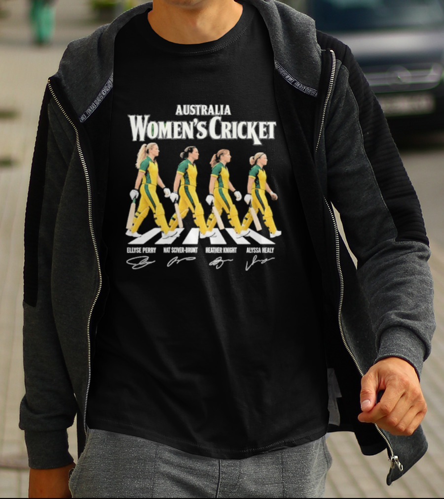 Australia Womens Cricket Abbey Road Ellyse Perry Nat Sciver Brunt Heather Knight Alyssa Healy T-Shirt
