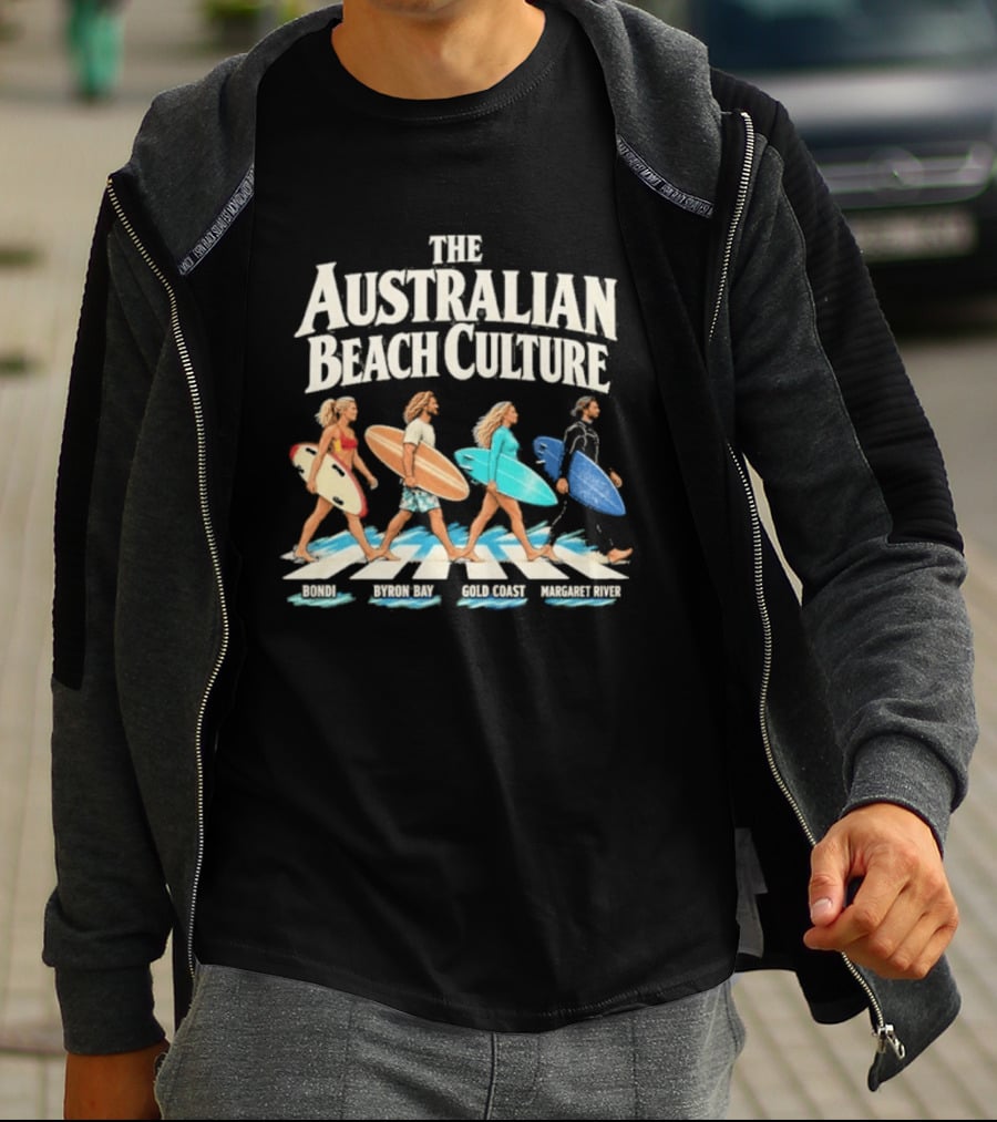 Australian Beach Culture Abbey Road Surfing Bondi Byron Bay Gold Coast Margaret River T-Shirt
