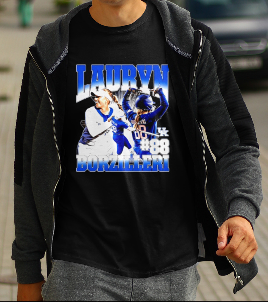 Kentucky Wildcats Lauryn Borzilleri 88 NCAA Softball Player T-Shirt