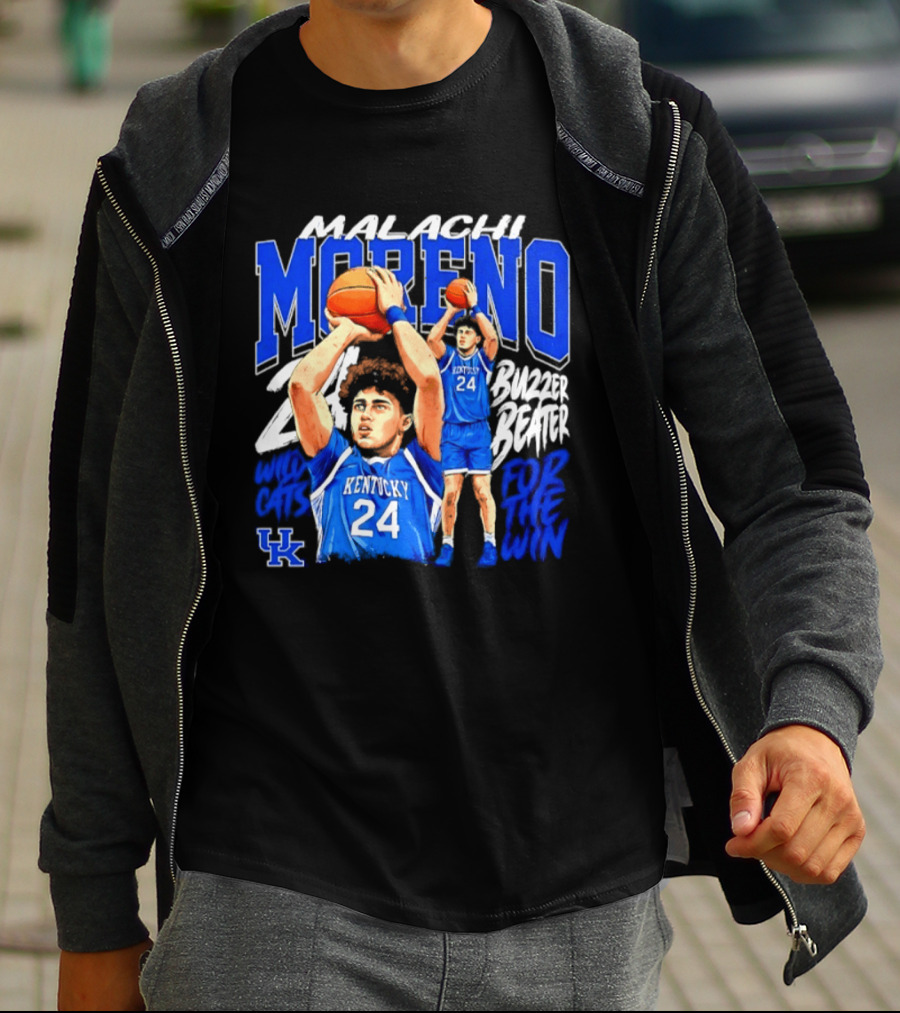 Malachi Moreno Kentucky Wildcats 24 Buzzer Beater For The Win T-Shirt