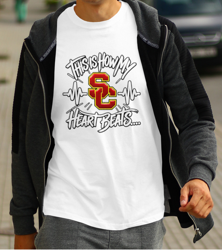 USC Trojans This Is How My Heart Beats NCAA Football T-Shirt