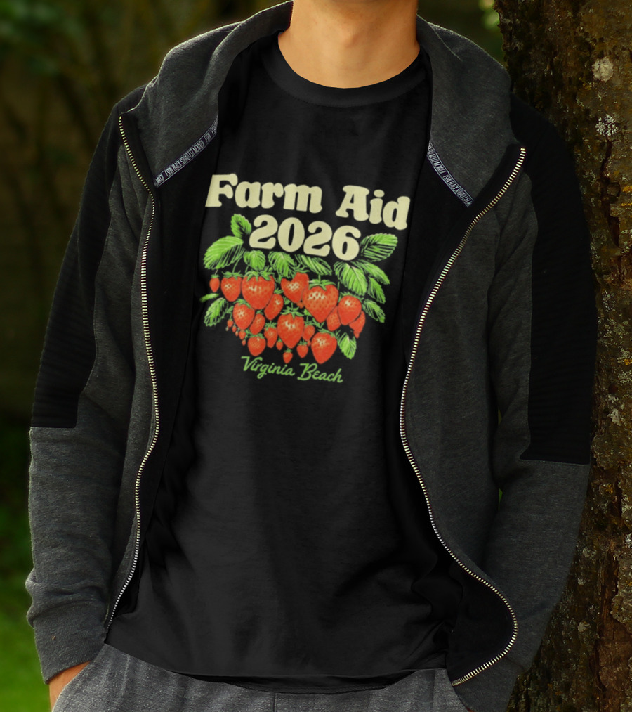 Farm Aid 2026 Virginia Beach Strawberry Event September 26 T-Shirt