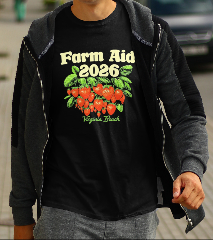 Farm Aid 2026 Virginia Beach Strawberry Event September 26 T-Shirt