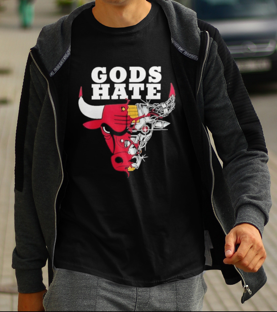Gods Hate Bulls Collaboration Red Bull Skull T-Shirt