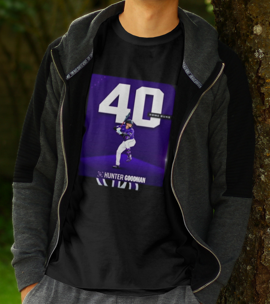 Hunter Goodman 40 Home Runs Colorado Rockies Purple T-Shirt