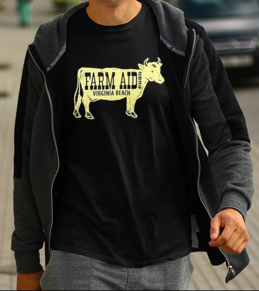 Virginia Beach Farm Aid 2026 September 26 Cow T-Shirt