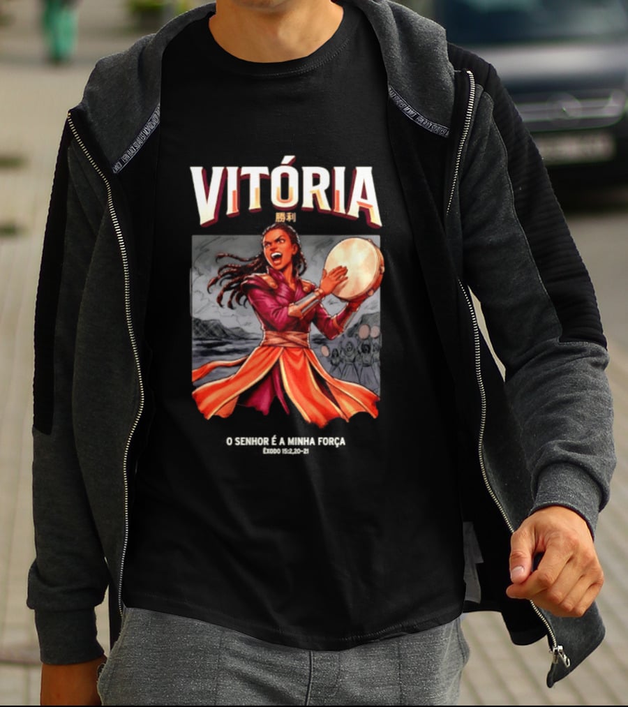 Vitoria O Senhor E A Minha Forca Exodo 15 2 20 21 Biblical Celebration T-Shirt