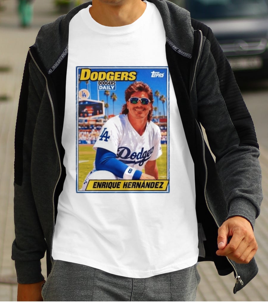 Dodgers Daily Enrique Hernandez Topps LA Baseball T-Shirt