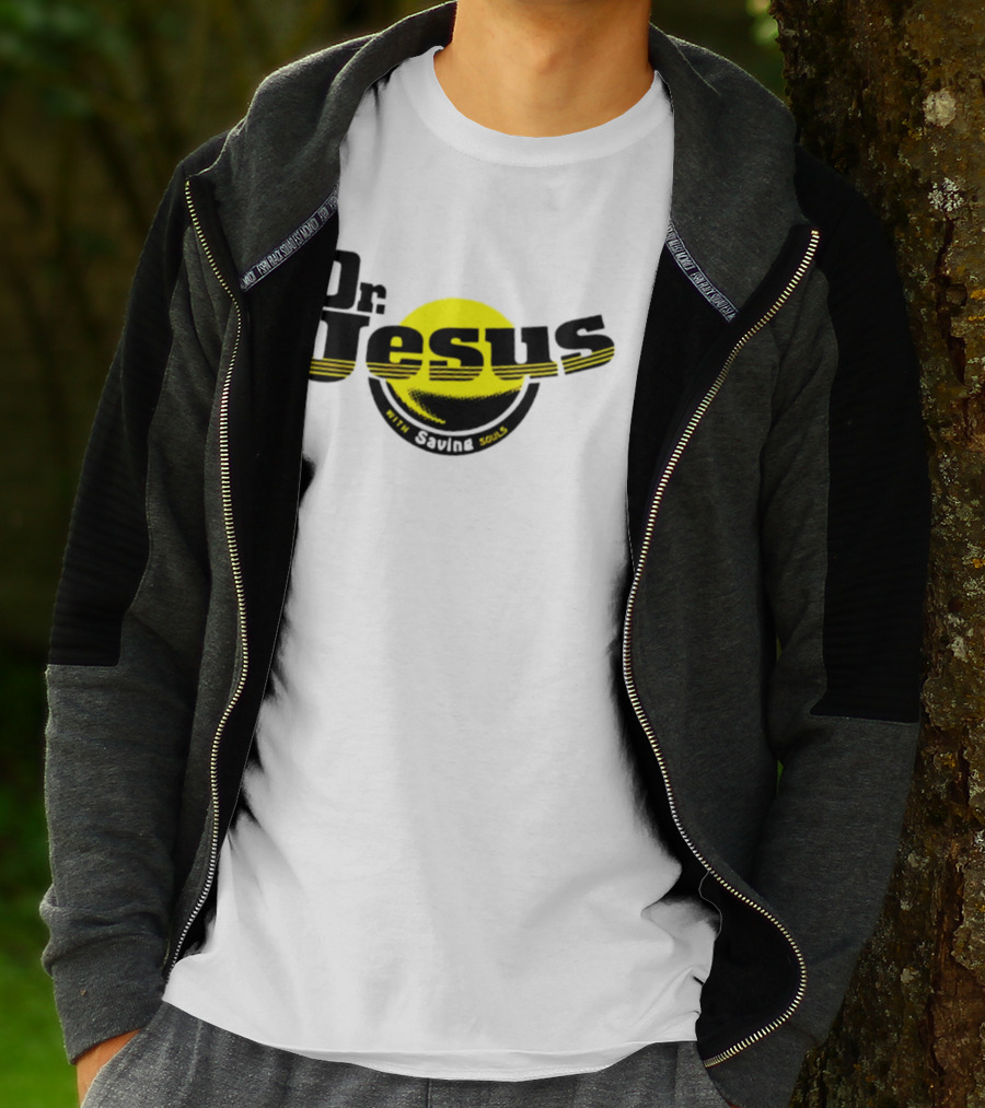 Dr Jesus With Saving Souls Yellow Circle T-Shirt