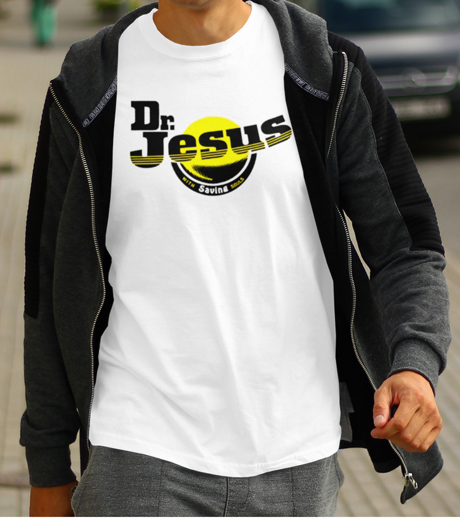 Dr Jesus With Saving Souls Yellow Circle T-Shirt