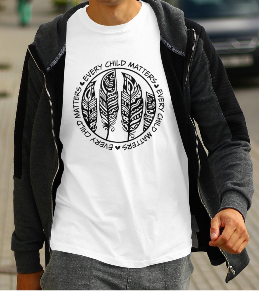 Every Child Matters Day Social Justice Feather Circle T-Shirt