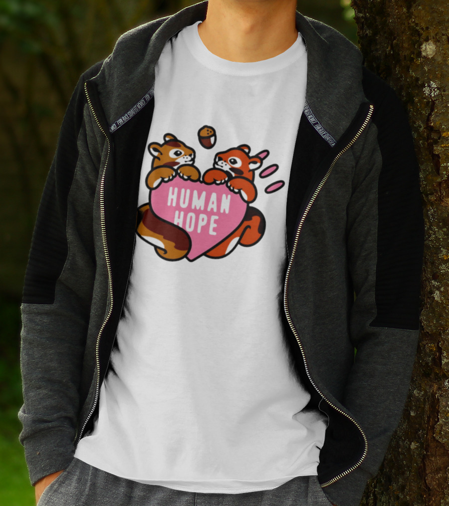 Human Hope Squirrels With Acorn Heart T-Shirt