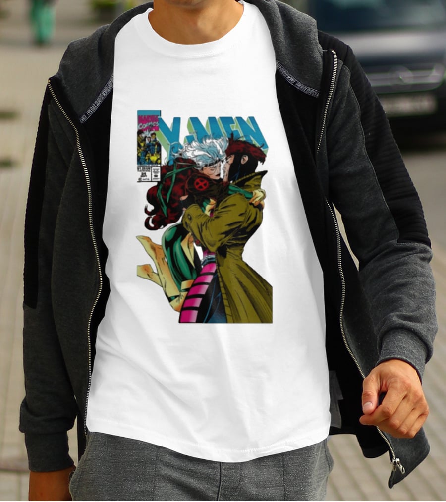 Marvel Comics X Men Gambit And Rogue Kiss Cover Comfort Colors Adult T-Shirt