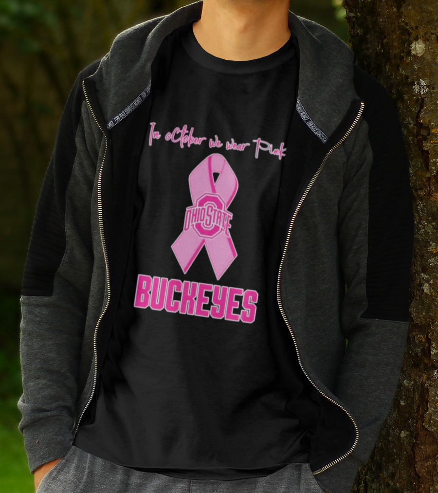 Ohio State Buckeyes In October We Wear Pink Breast Cancer Awareness T-Shirt