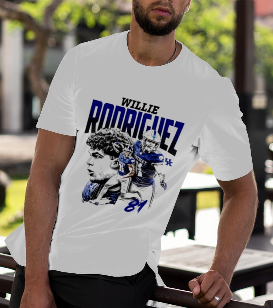 Willie Rodriguez 81 Kentucky Wildcats NCAA Football Player UK T-Shirt