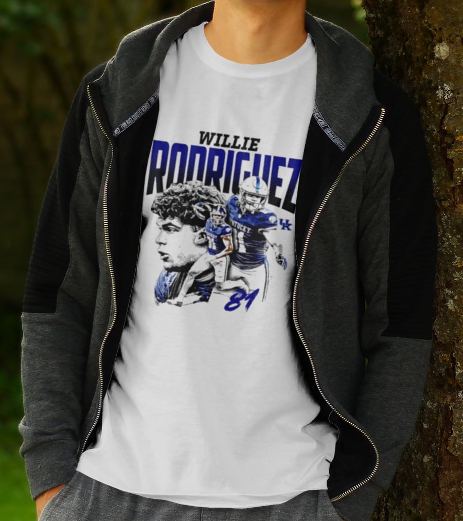 Willie Rodriguez 81 Kentucky Wildcats NCAA Football Player UK T-Shirt