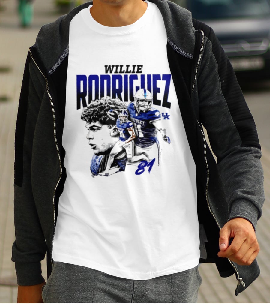 Willie Rodriguez 81 Kentucky Wildcats NCAA Football Player UK T-Shirt
