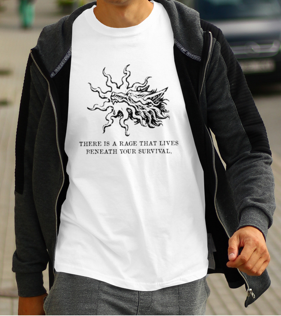 Wolf Rage Beneath Your Survival Fierce Wild Spirit T-Shirt