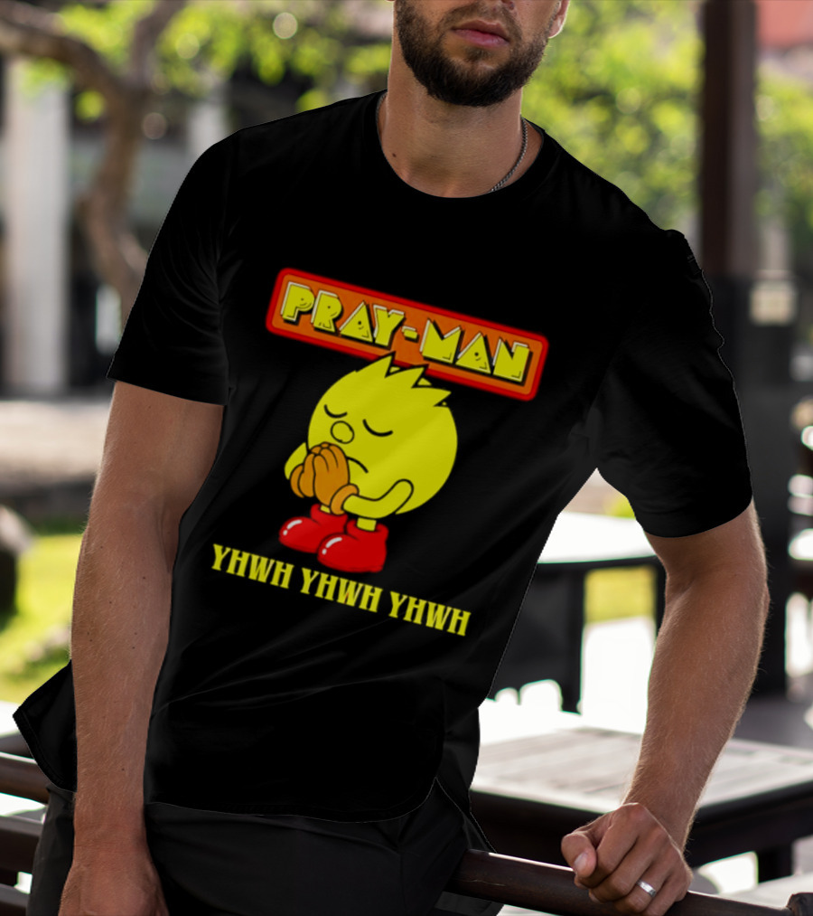 Pray Man YHWH Spiritual Pac Man Symbolism T-Shirt