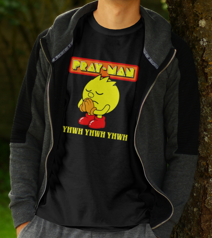 Pray Man YHWH Spiritual Pac Man Symbolism T-Shirt