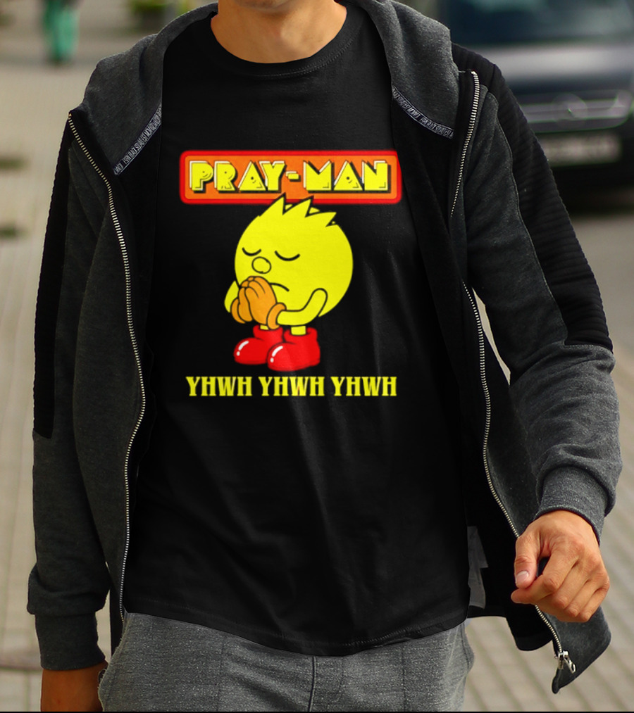 Pray Man YHWH Spiritual Pac Man Symbolism T-Shirt