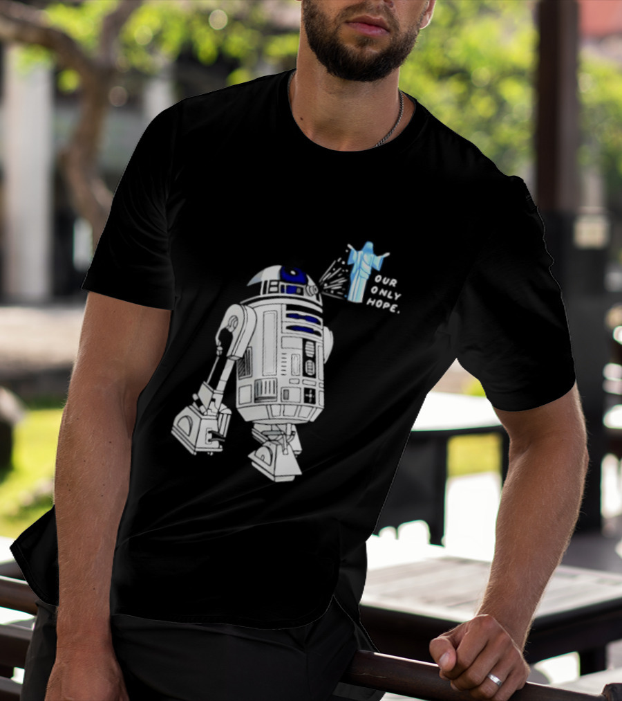 R2 D2 Our Only Hope Star Wars Sci Fi Droid Hologram T-Shirt