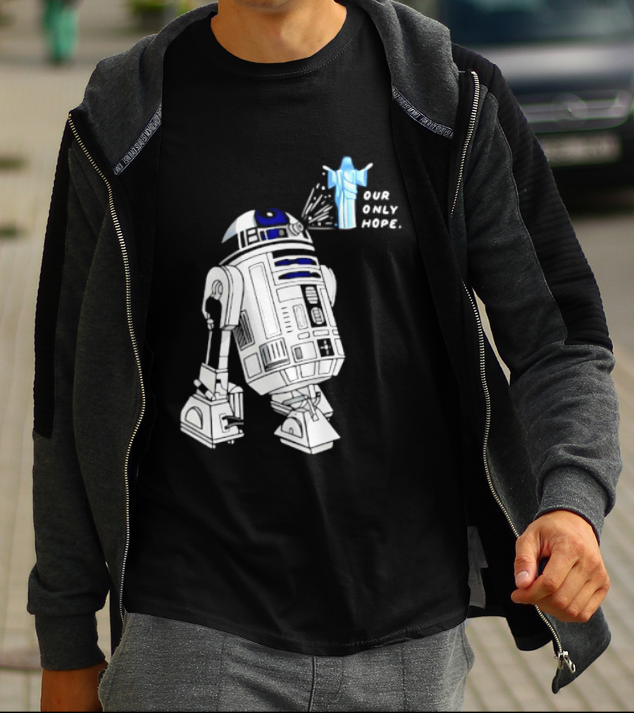 R2 D2 Our Only Hope Star Wars Sci Fi Droid Hologram T-Shirt