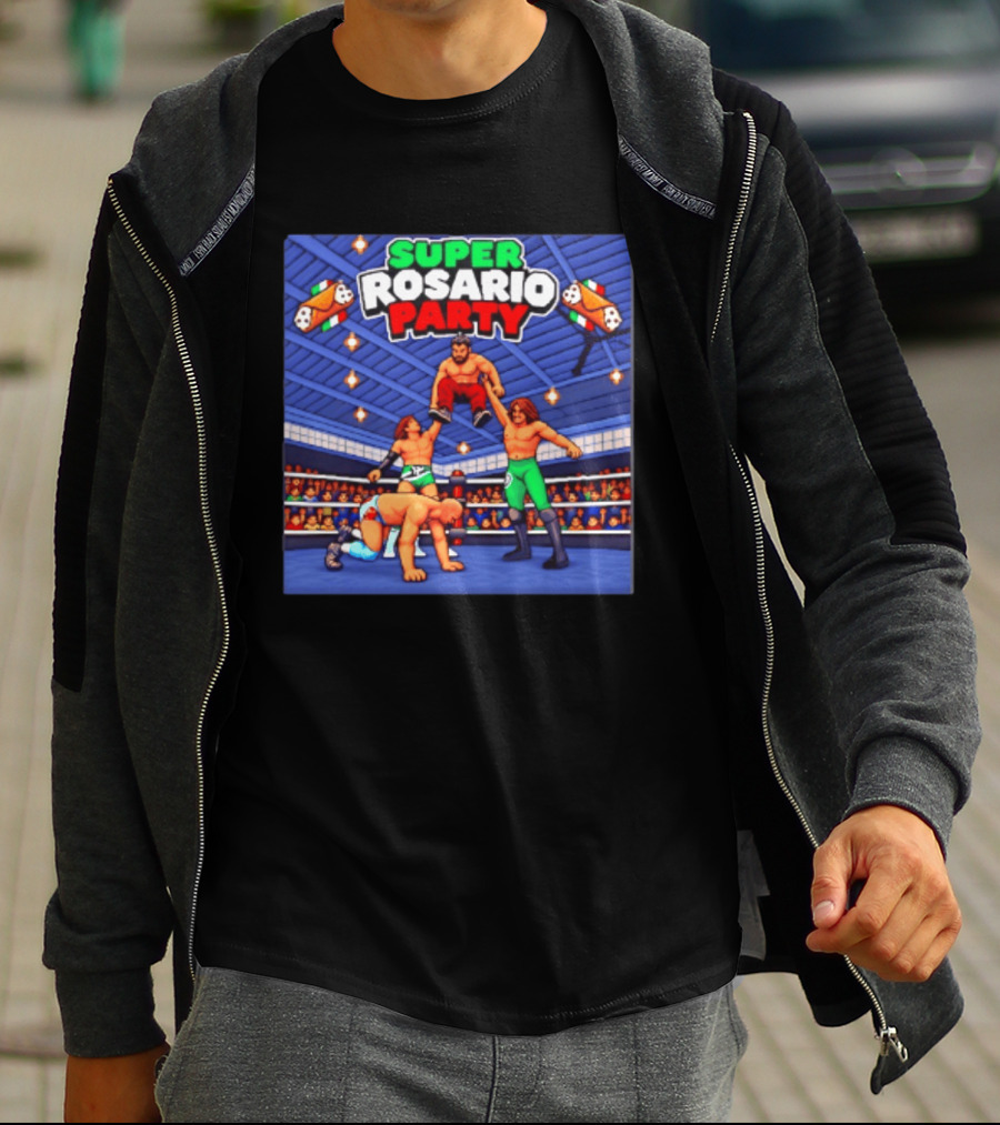 Super Rosario Party Wrestling Arena Pizzeria T-Shirt