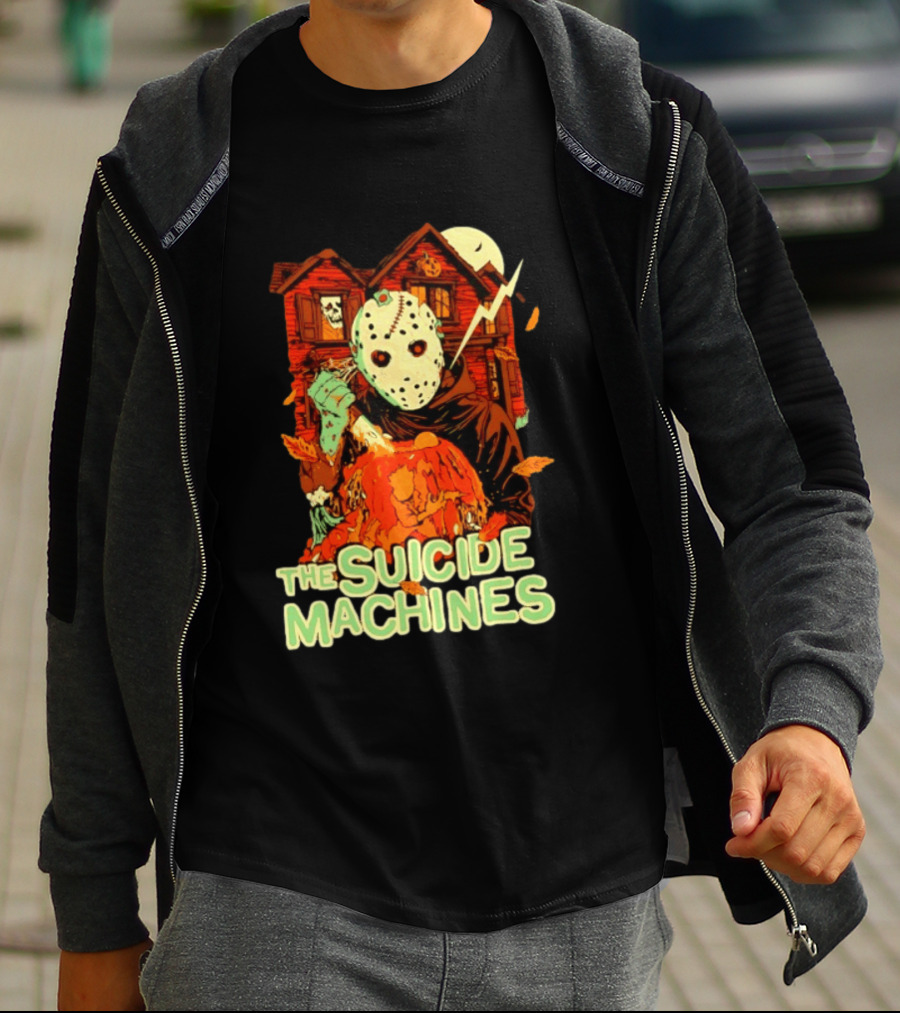 The Suicide Machines Jason Voorhees Pumpkin Halloween House Lightning T-Shirt