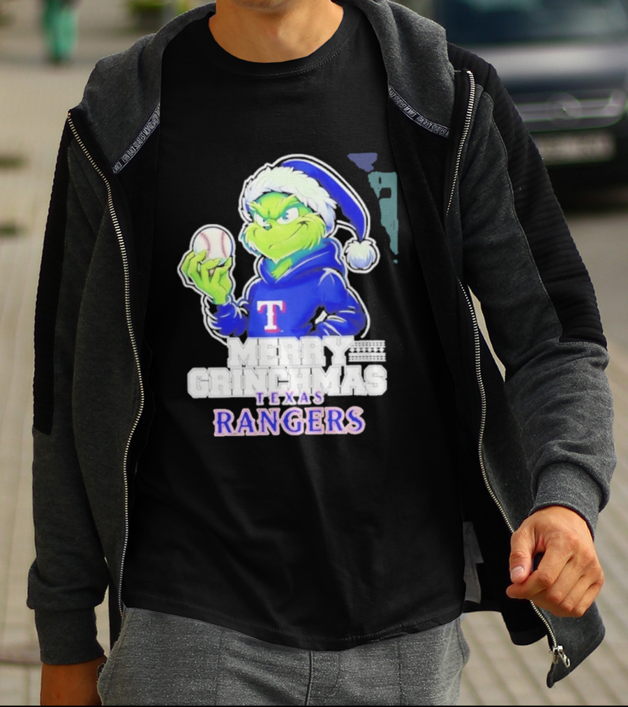 Grinch Merry Grinchmas Texas Rangers Baseball Holiday 2026 T-Shirt