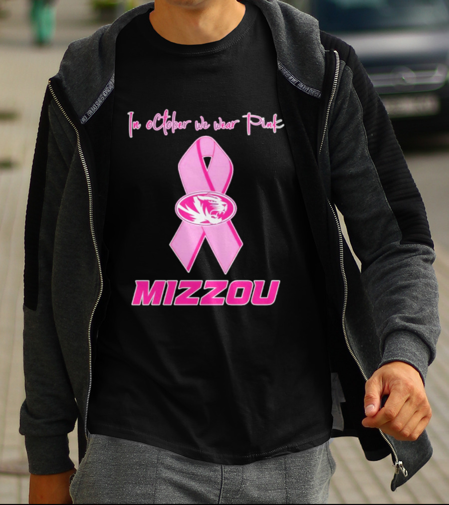 Missouri Tigers NCAA Football Breast Cancer Awareness In October We Wear Pink T-Shirt