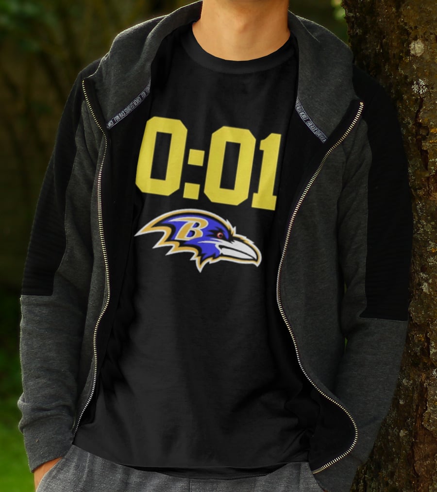 Baltimore Ravens 0:01 Logo NFL Football Team T-Shirt