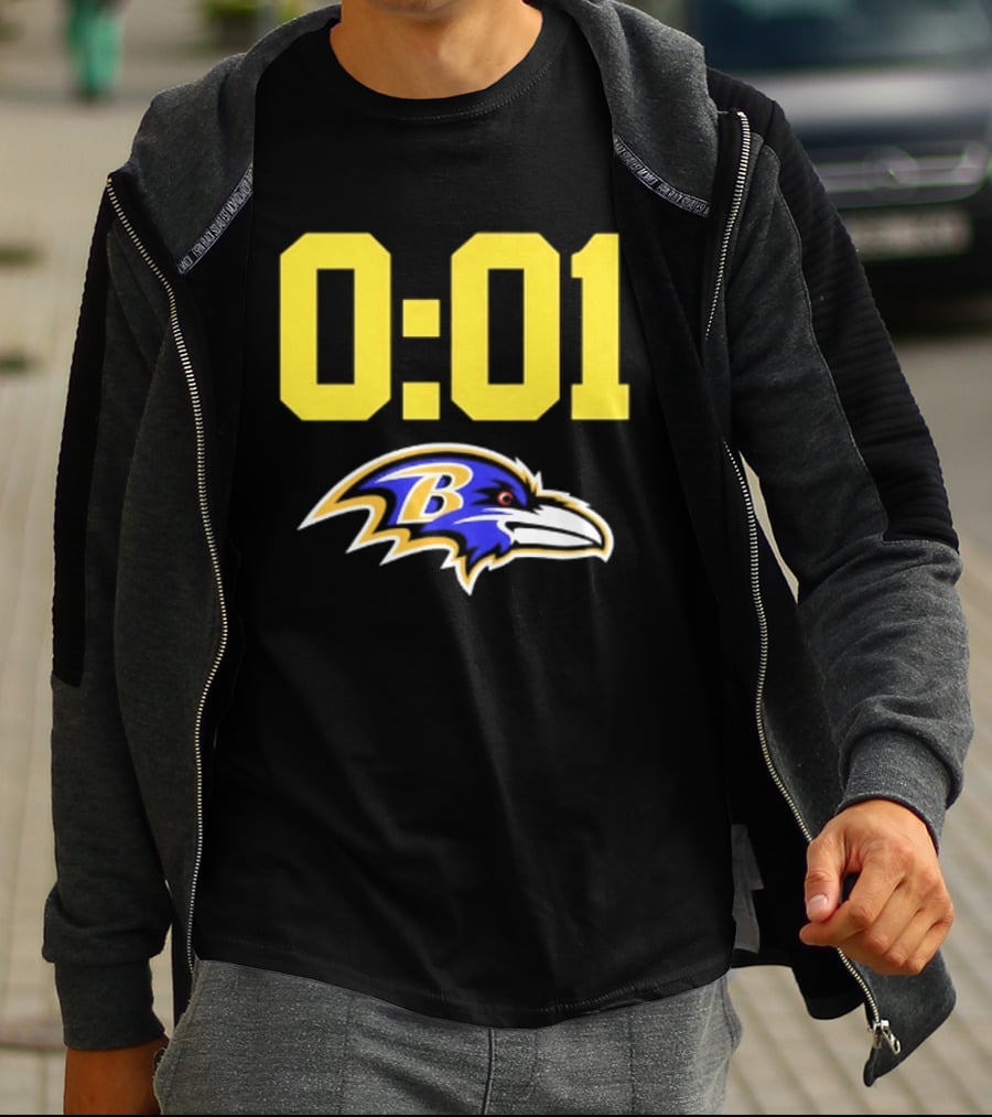 Baltimore Ravens 0:01 Logo NFL Football Team T-Shirt