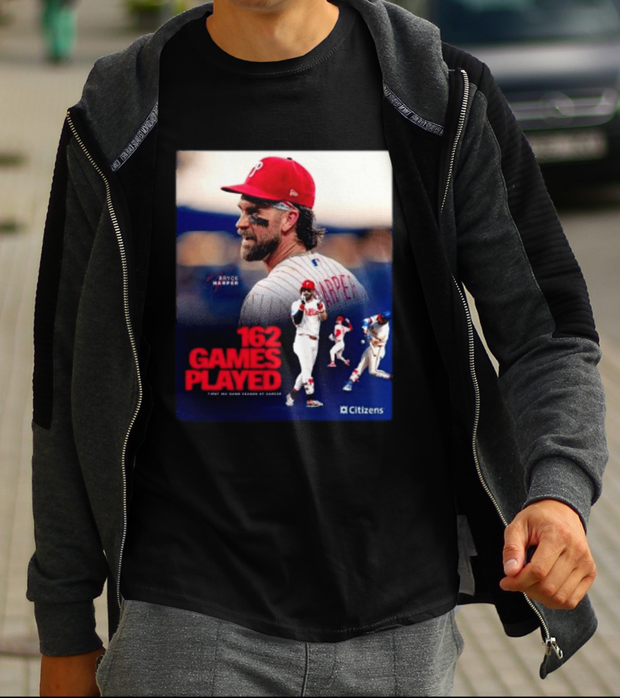 Bryce Harper Philadelphia Phillies 162 Games Played Citizens T-Shirt