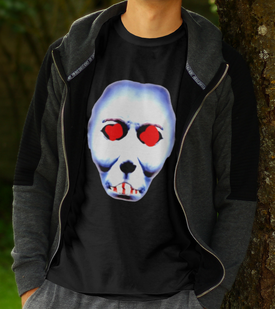 Creepy Alien Face With Red Eyes And Bread Teeth Surrealistic T-Shirt