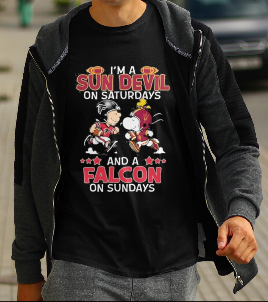 I'm A Sun Devil On Saturdays And A Falcon On Sundays Football Fans T-Shirt