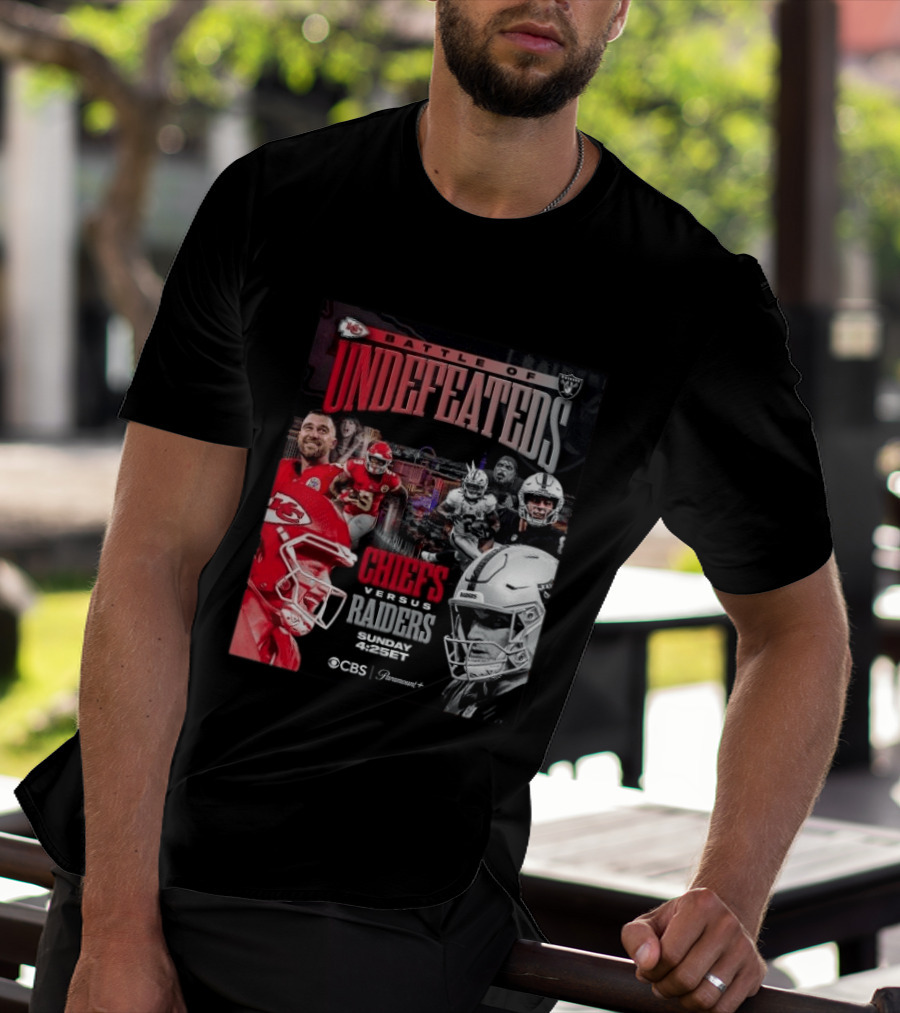 Kansas City Chiefs Vs Las Vegas Raiders Battle Of Undefeated 2026 NFL Showdown CBS Sunday 4:25ET T-Shirt