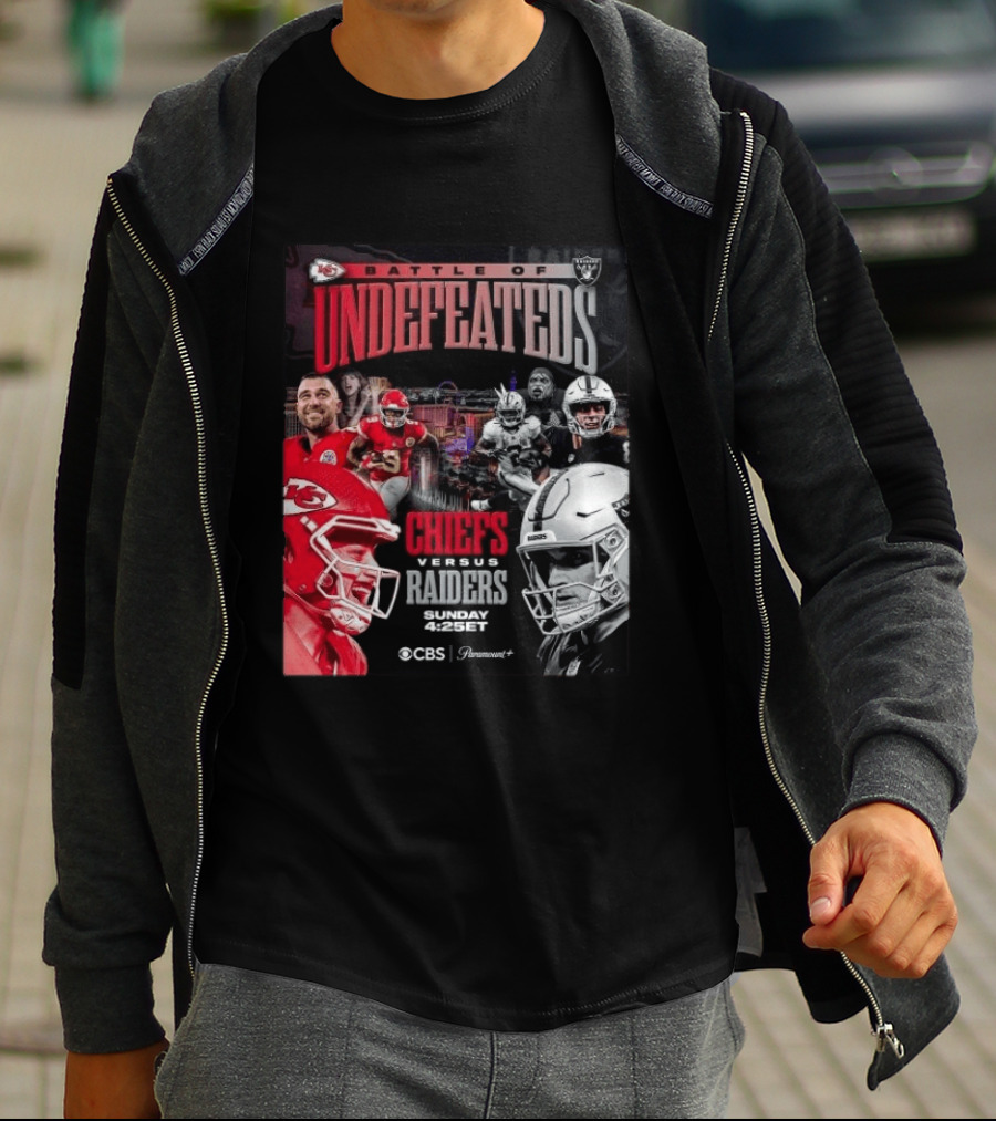 Kansas City Chiefs Vs Las Vegas Raiders Battle Of Undefeated 2026 NFL Showdown CBS Sunday 4:25ET T-Shirt