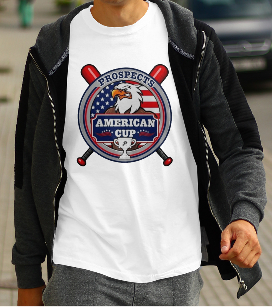 Prospects American Cup Eagle Emblem With USA Flag And Trophy T-Shirt