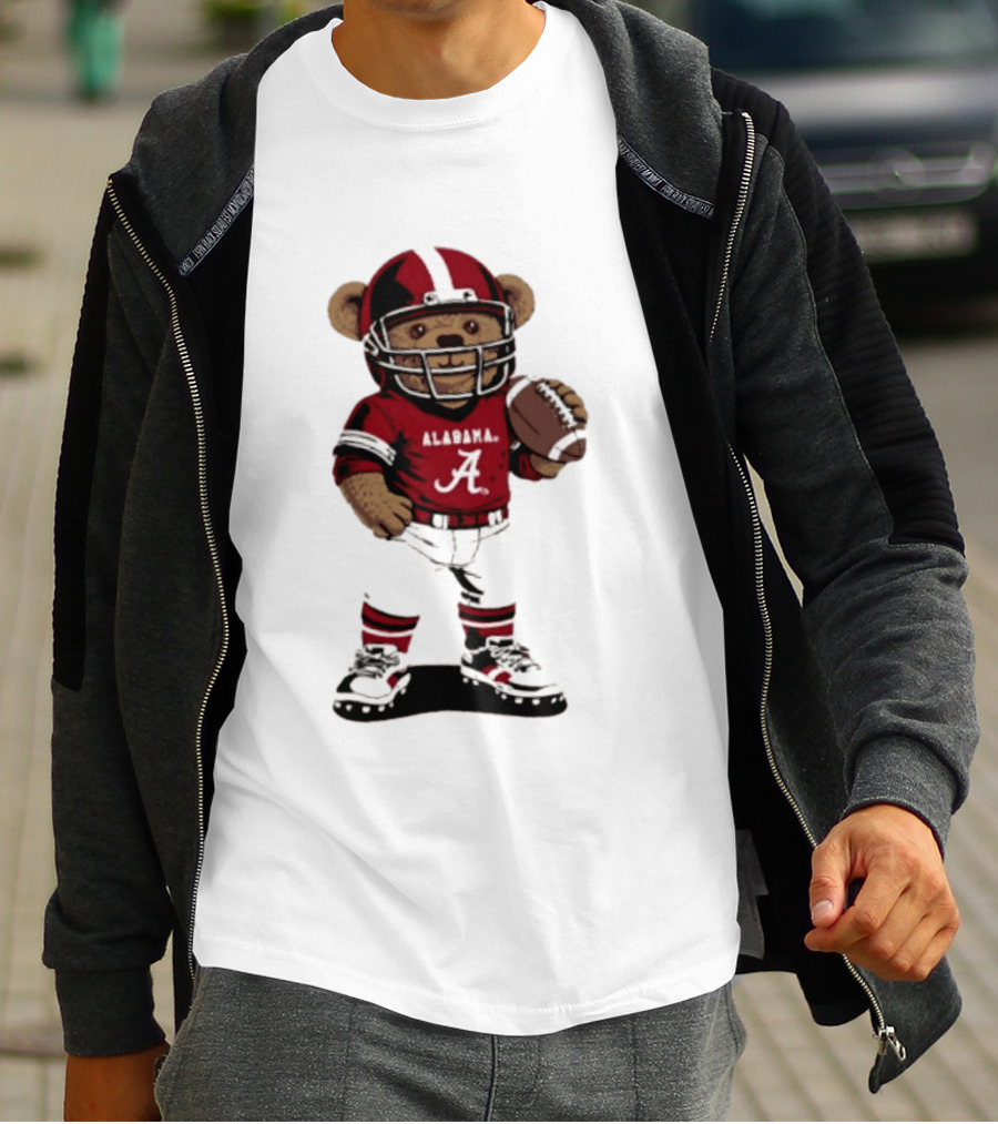 Alabama Crimson Tide 2026 Teddy Bear Football NCAA Team Spirit T-Shirt
