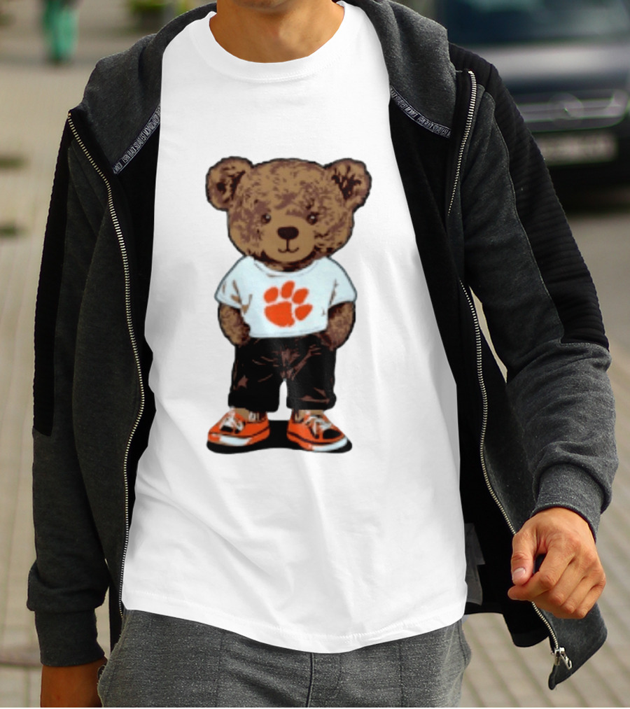 Clemson Tigers 2026 NCAA Bear Graphic With Paw Print T-Shirt