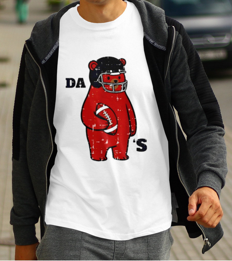 Da Bears Football Bear Helmet Holding Football T-Shirt