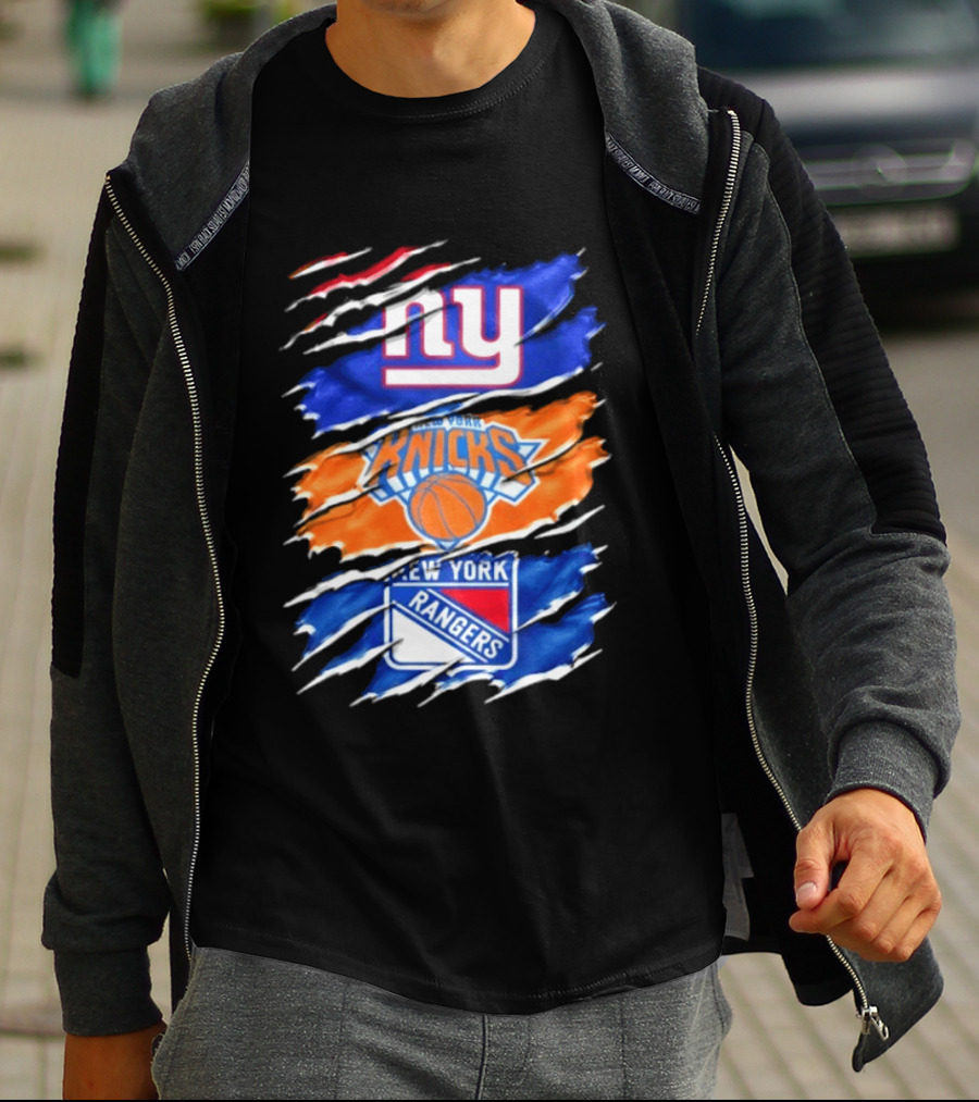 New York Giants Knicks Rangers Mashup Sports Fan Favorite T-Shirt
