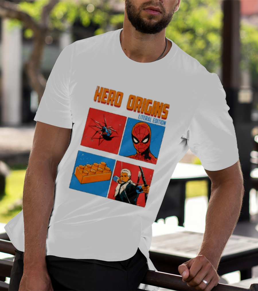 Hero Origins Spider Man Literal Edition Block Archer Spider T-Shirt