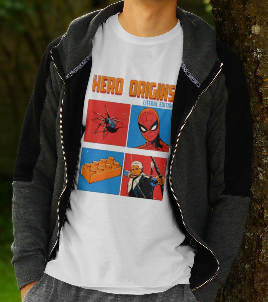 Hero Origins Spider Man Literal Edition Block Archer Spider T-Shirt
